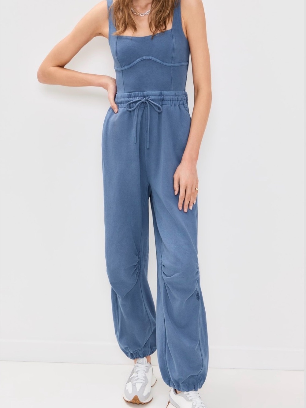 NEW FP MOVEMENT by FREE PEOPLE Inbound Onesie MIDNIGHT NAVY BLUE  Tank Suit SZ M - Picture 2 of 15